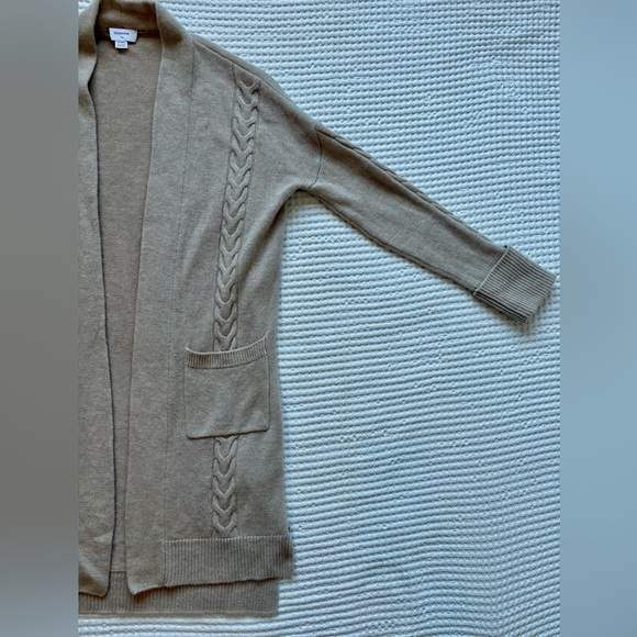 Seraphine Oatmeal 100% Wool Long Line Maternity Cardigan Sweater: XS/Small - Picture 3 of 9